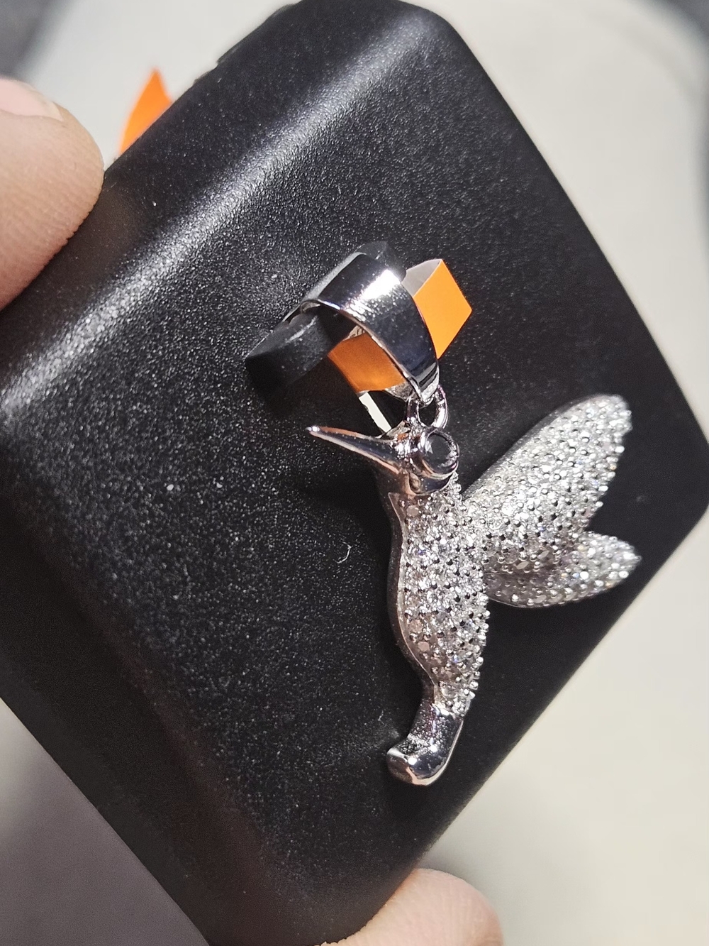 💎 1ct Moissanite Hummingbird Pendant ✨ Sterling Silver 925 MSRP $400